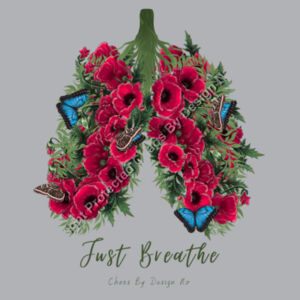Just Breathe Trumpet Flowers - Womens Tee Design